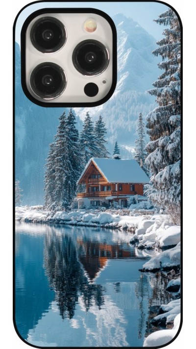 Coque iPhone 15 Pro - Winter 25 Winter house forest day