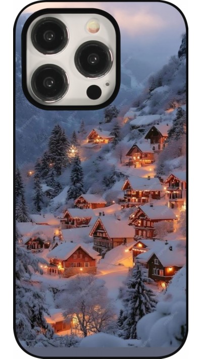 Coque iPhone 15 Pro - Winter 25 Winter snowy village
