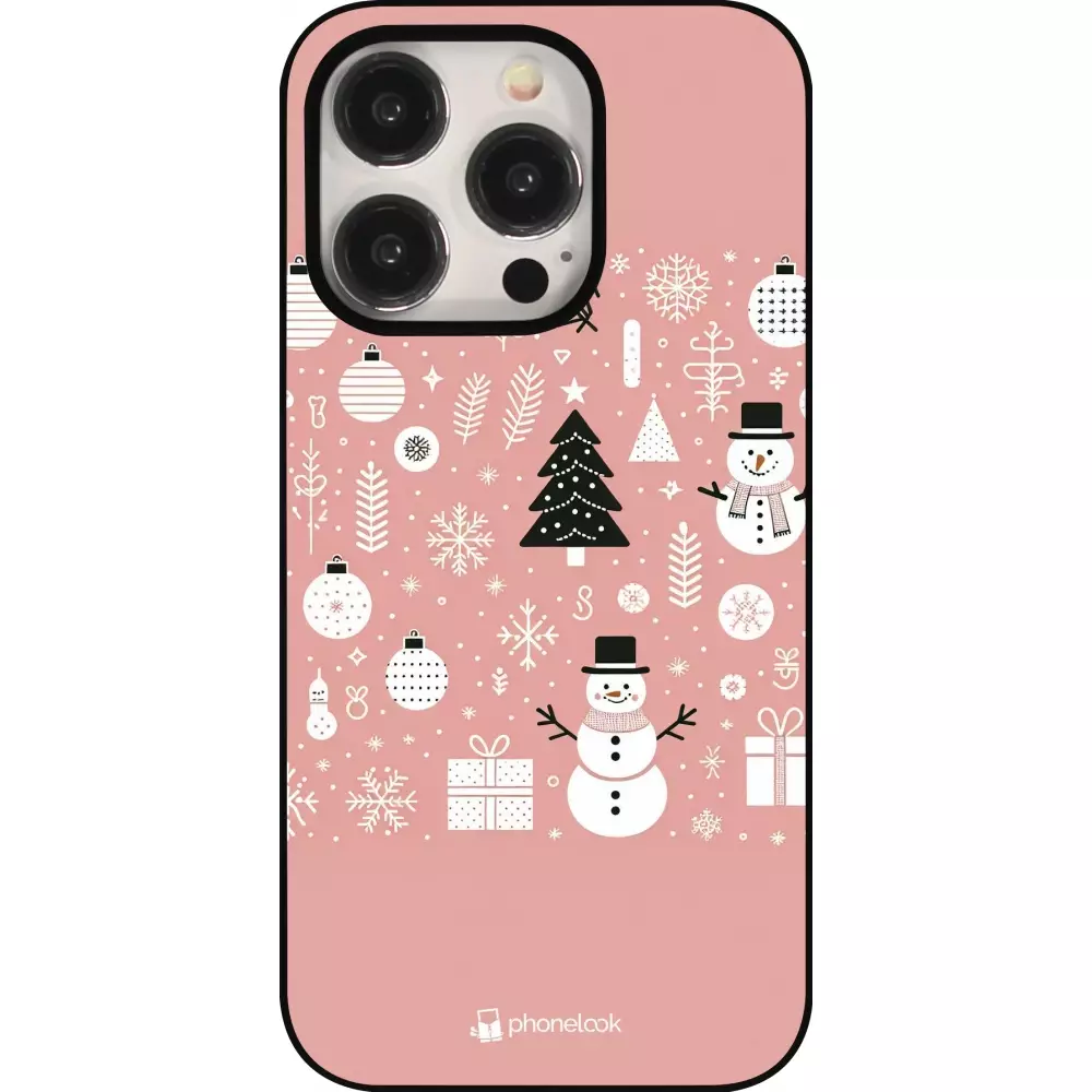 iPhone 15 Pro Case Hülle - Weihnachten 2024 Rose Schneemann Weihnachten