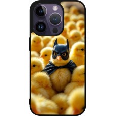 Coque iPhone 15 Pro - Silicone rigide noir Easter 2026 Chicken Batman