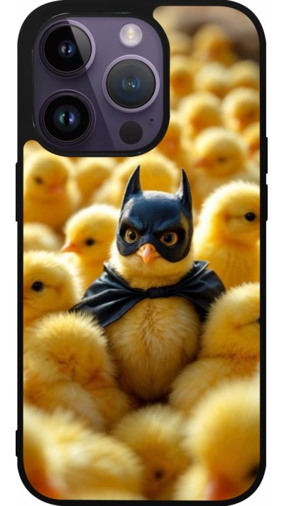 Coque iPhone 15 Pro - Silicone rigide noir Easter 2026 Chicken Batman