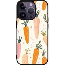 Coque iPhone 15 Pro - Silicone rigide noir Easter 2026 Illustration carrots