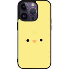 Coque iPhone 15 Pro - Silicone rigide noir Easter 2026 Little chicken