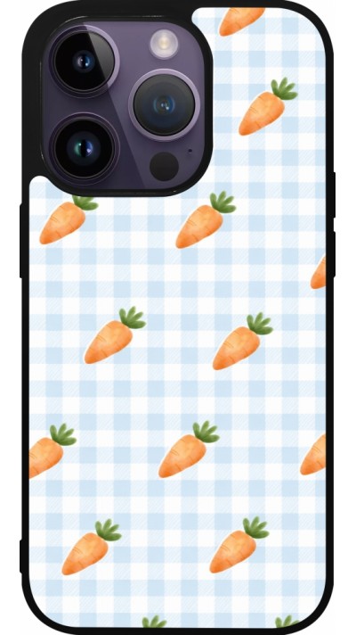 Coque iPhone 15 Pro - Silicone rigide noir Easter 2026 Pattern carrots