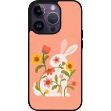 Coque iPhone 15 Pro - Silicone rigide noir Easter 2026 Rabbit collage