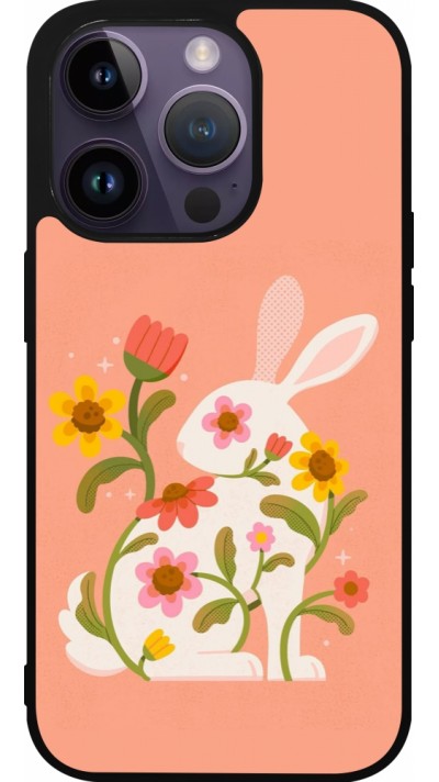 Coque iPhone 15 Pro - Silicone rigide noir Easter 2026 Rabbit collage
