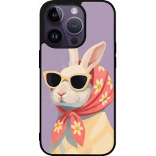 Coque iPhone 15 Pro - Silicone rigide noir Easter 2026 Rabbit with scarf