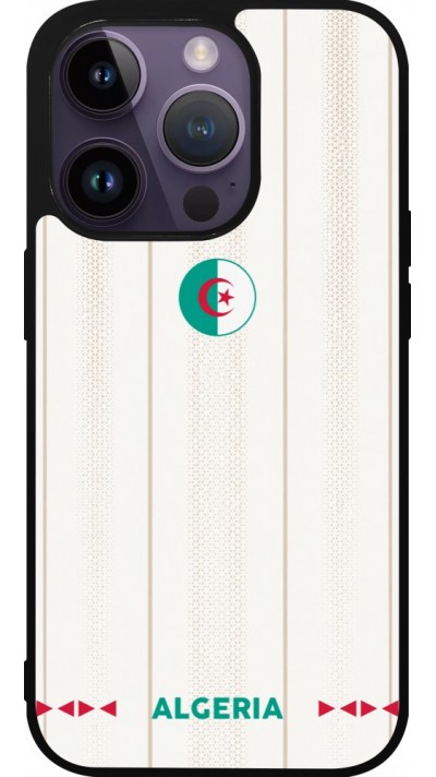 Coque iPhone 15 Pro - Silicone rigide noir Maillot de football Algérie 2026 personnalisable