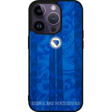 Coque iPhone 15 Pro - Silicone rigide noir Maillot de football Bosnie-Herzégovine 2026 personnalisable