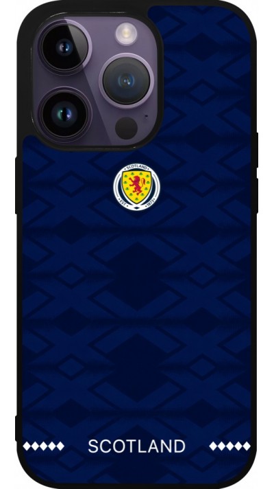 Coque iPhone 15 Pro - Silicone rigide noir Maillot de football Ecosse 2026 personnalisable