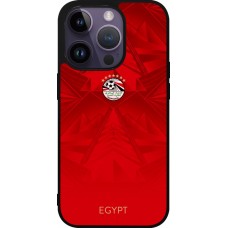Coque iPhone 15 Pro - Silicone rigide noir Maillot de football Égypte 2026 personnalisable