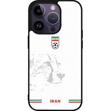 Coque iPhone 15 Pro - Silicone rigide noir Maillot de football Iran 2026 personnalisable