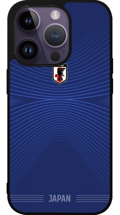 Coque iPhone 15 Pro - Silicone rigide noir Maillot de football Japon 2026 personnalisable