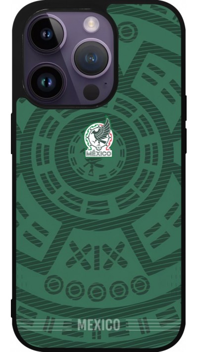 Coque iPhone 15 Pro - Silicone rigide noir Maillot de football Mexique 2026 personnalisable
