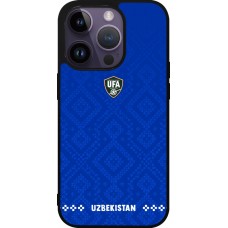 Coque iPhone 15 Pro - Silicone rigide noir Maillot de football Ouzbékistan 2026 personnalisable