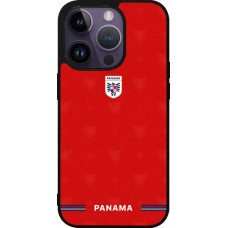 Coque iPhone 15 Pro - Silicone rigide noir Maillot de football Panama 2026 personnalisable