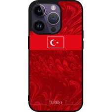 Coque iPhone 15 Pro - Silicone rigide noir Maillot de football Turquie 2026 personnalisable