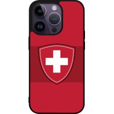 Coque iPhone 15 Pro - Silicone rigide noir Hockey World Championship Ecusson Suisse