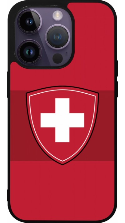 Coque iPhone 15 Pro - Silicone rigide noir Hockey World Championship Ecusson Suisse