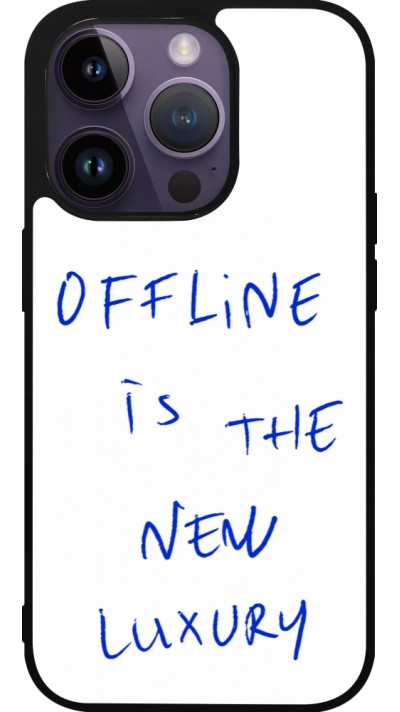 Coque iPhone 15 Pro - Silicone rigide noir Offline is the new luxury