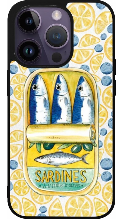 Coque iPhone 15 Pro - Silicone rigide noir Sardines in oil 2026