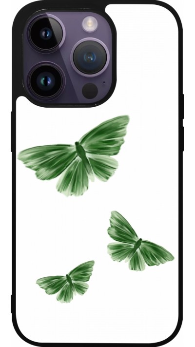 Coque iPhone 15 Pro - Silicone rigide noir Butterflies Spring 2026