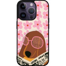 Coque iPhone 15 Pro - Silicone rigide noir Dog with newspaper 2026