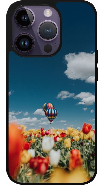 Coque iPhone 15 Pro - Silicone rigide noir Hot air balloon Spring 2026