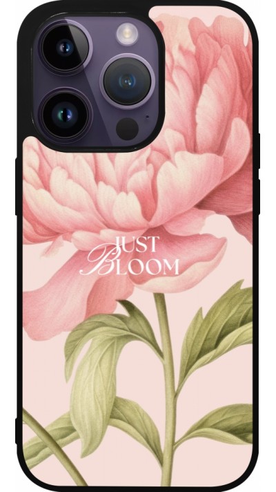 Coque iPhone 15 Pro - Silicone rigide noir Just Bloom Spring 2026