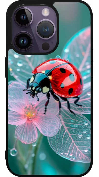 Coque iPhone 15 Pro - Silicone rigide noir Ladybird in bloom Spring 2026