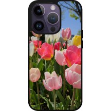 iPhone 15 Pro Case Hülle - Silikon schwarz Tulips 2026