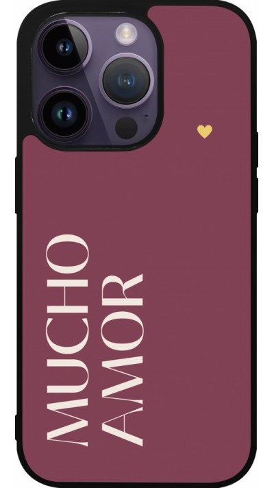 iPhone 15 Pro Case Hülle - Silikon schwarz Valentine 2024 mucho amor rosado