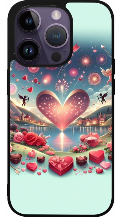 iPhone 15 Pro Case Hülle - Silikon schwarz Valentin 2025 Schick