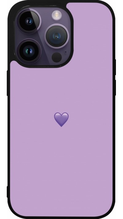 iPhone 15 Pro Case Hülle - Silikon schwarz Valentine 2023 purpule single heart