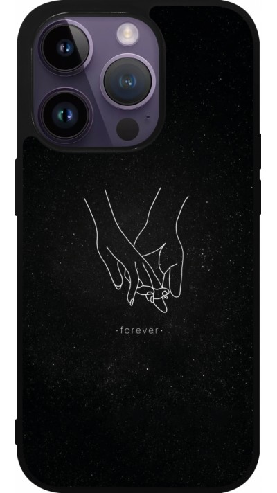 iPhone 15 Pro Case Hülle - Silikon schwarz Valentine 2023 hands forever