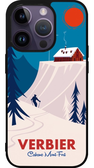 iPhone 15 Pro Case Hülle - Silikon schwarz Verbier Cabane Mont-Fort
