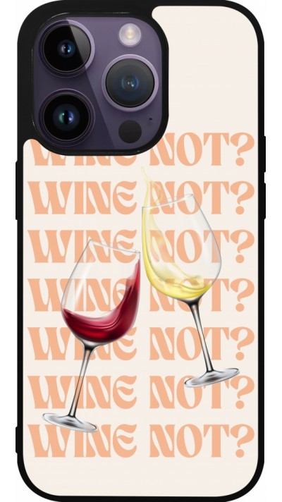 Coque iPhone 15 Pro - Silicone rigide noir Wine not