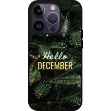 Coque iPhone 15 Pro - Silicone rigide noir Winter 25 Winter hello december