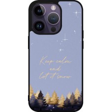 Coque iPhone 15 Pro - Silicone rigide noir Winter 25 Winter illustration of trees