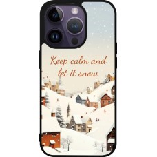 Coque iPhone 15 Pro - Silicone rigide noir Winter 25 Winter Keep calm and let it snow