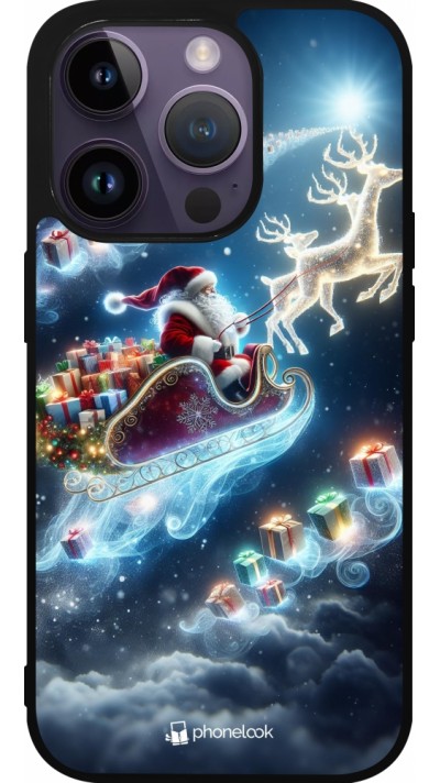 iPhone 15 Pro Case Hülle - Silikon schwarz Weihnachten 2023 Verzauberter Weihnachtsmann