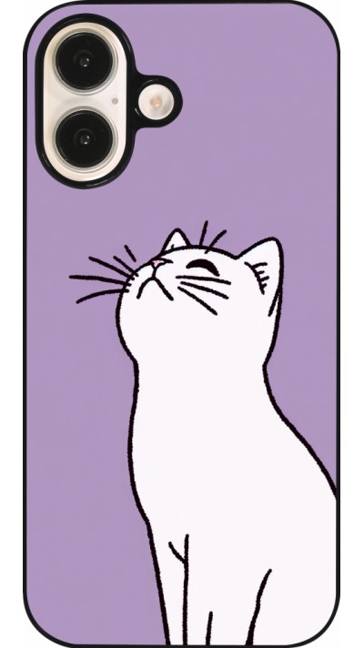 iPhone 16 Case Hülle - Chat auf lila Hintergrund