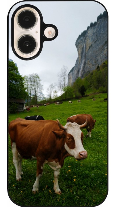 Coque iPhone 16 - Fête Nationale Suisse Vaches