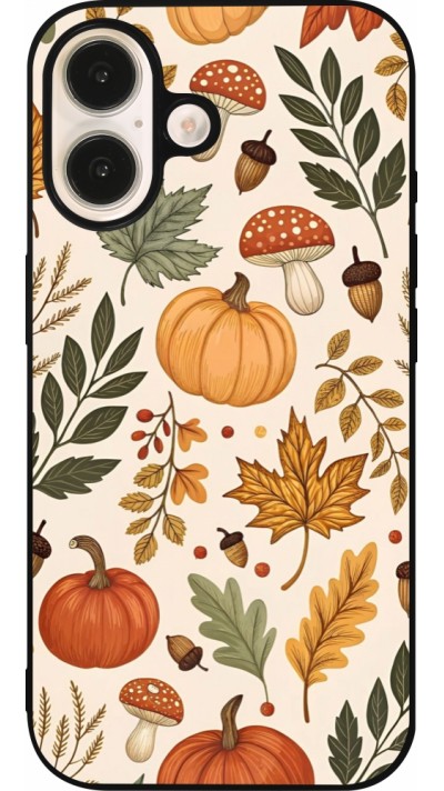 iPhone 16 Case Hülle - Silikon schwarz Autumn 25 Autumn pattern iPhone 16 Case Hülle - Silikon schwarz Autumn 25 Autumn pattern