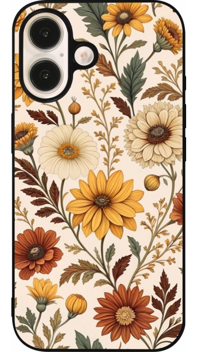 iPhone 16 Case Hülle - Silikon schwarz Autumn 25 Flower pattern iPhone 16 Case Hülle - Silikon schwarz Autumn 25 Flower pattern