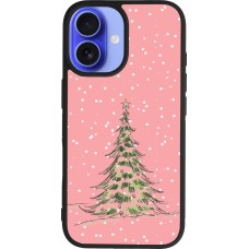 Coque iPhone 16 - Silicone rigide noir Christmas 25 Pink Tree