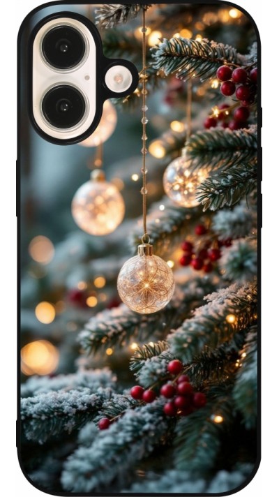Coque iPhone 16 - Silicone rigide noir Christmas 25 Xmas Decorated Tree
