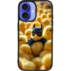 Coque iPhone 16 - Silicone rigide noir Easter 2026 Chicken Batman
