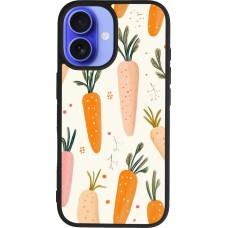 Coque iPhone 16 - Silicone rigide noir Easter 2026 Illustration carrots