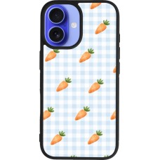 Coque iPhone 16 - Silicone rigide noir Easter 2026 Pattern carrots